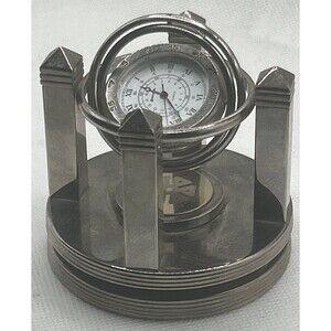 BENCHMARK The Silver Celestial Quartz Clock Gyro-rotating